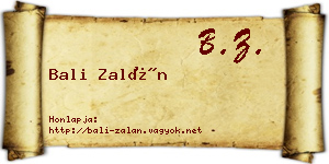 Bali Zalán névjegykártya