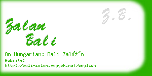 zalan bali business card